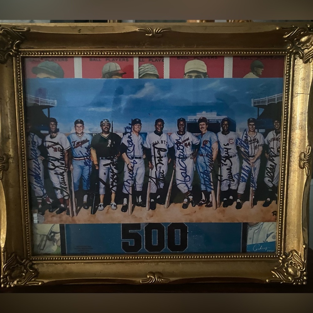 500 Home Run Club Framed and Matted Autographed Lithograph w/COA